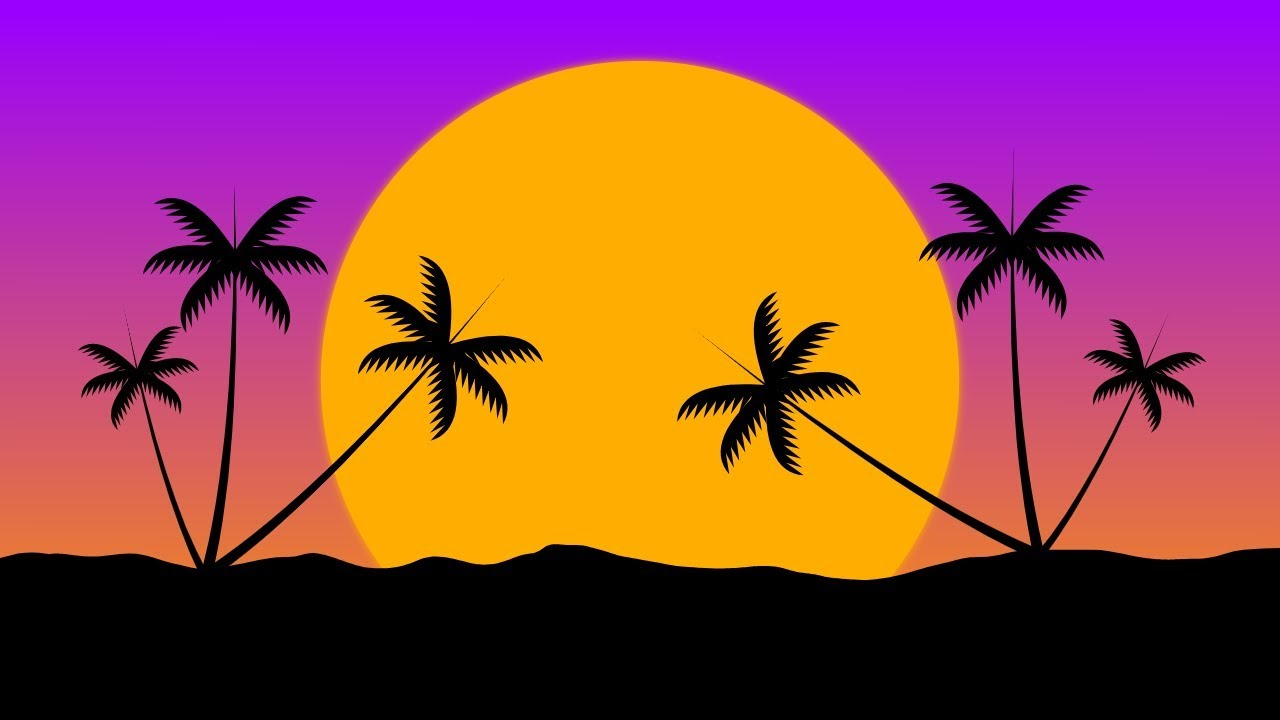 Easy Sunset Background Drawing