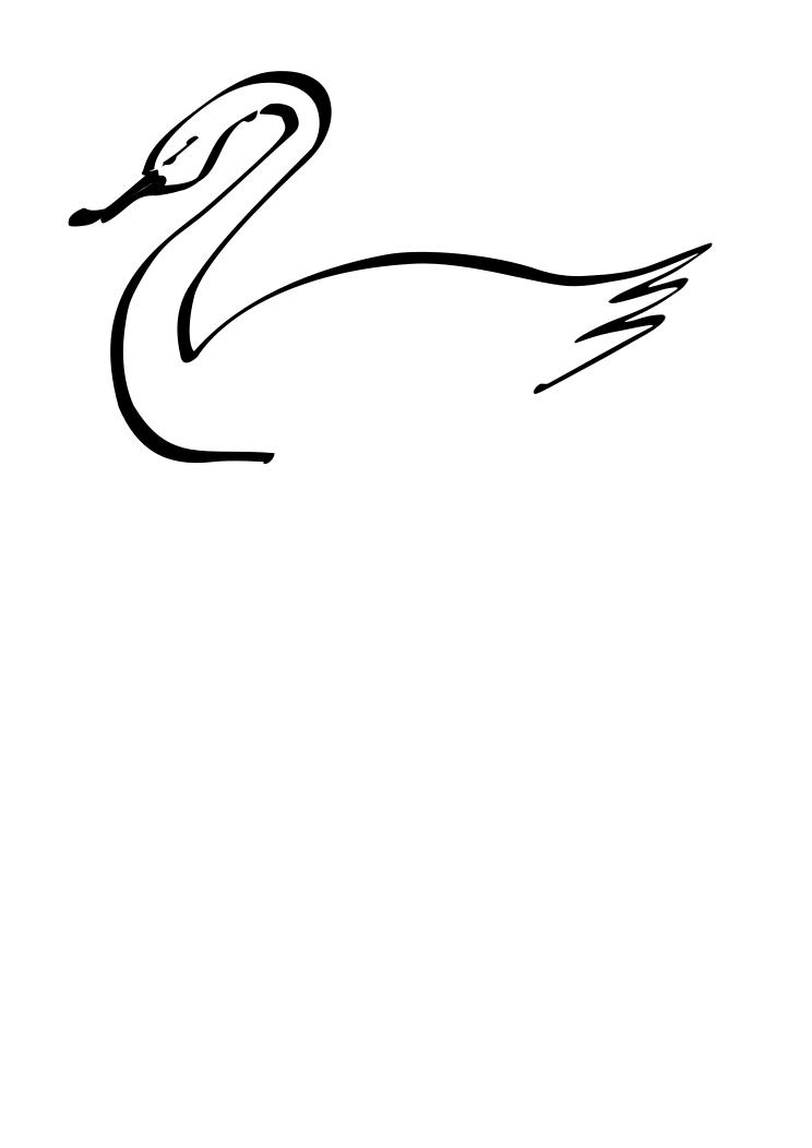 744x1052 Simple Swan Clipart - Simple Swan Drawing