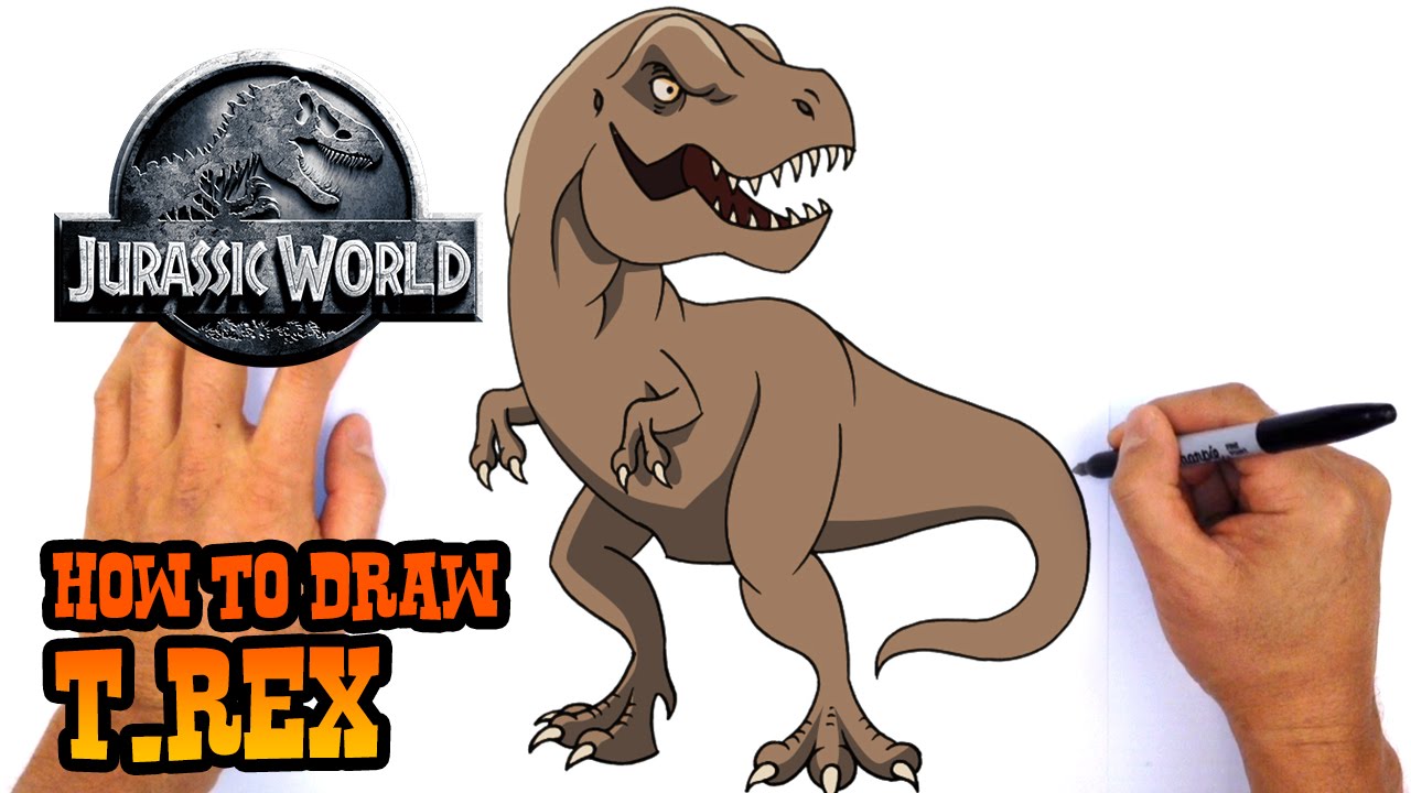 1280x720 how to draw t rex jurassic world - Simple T Rex Drawing