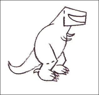 316x303 How To Draw How To Draw A Tyrannosaurus - Simple T Rex Drawing