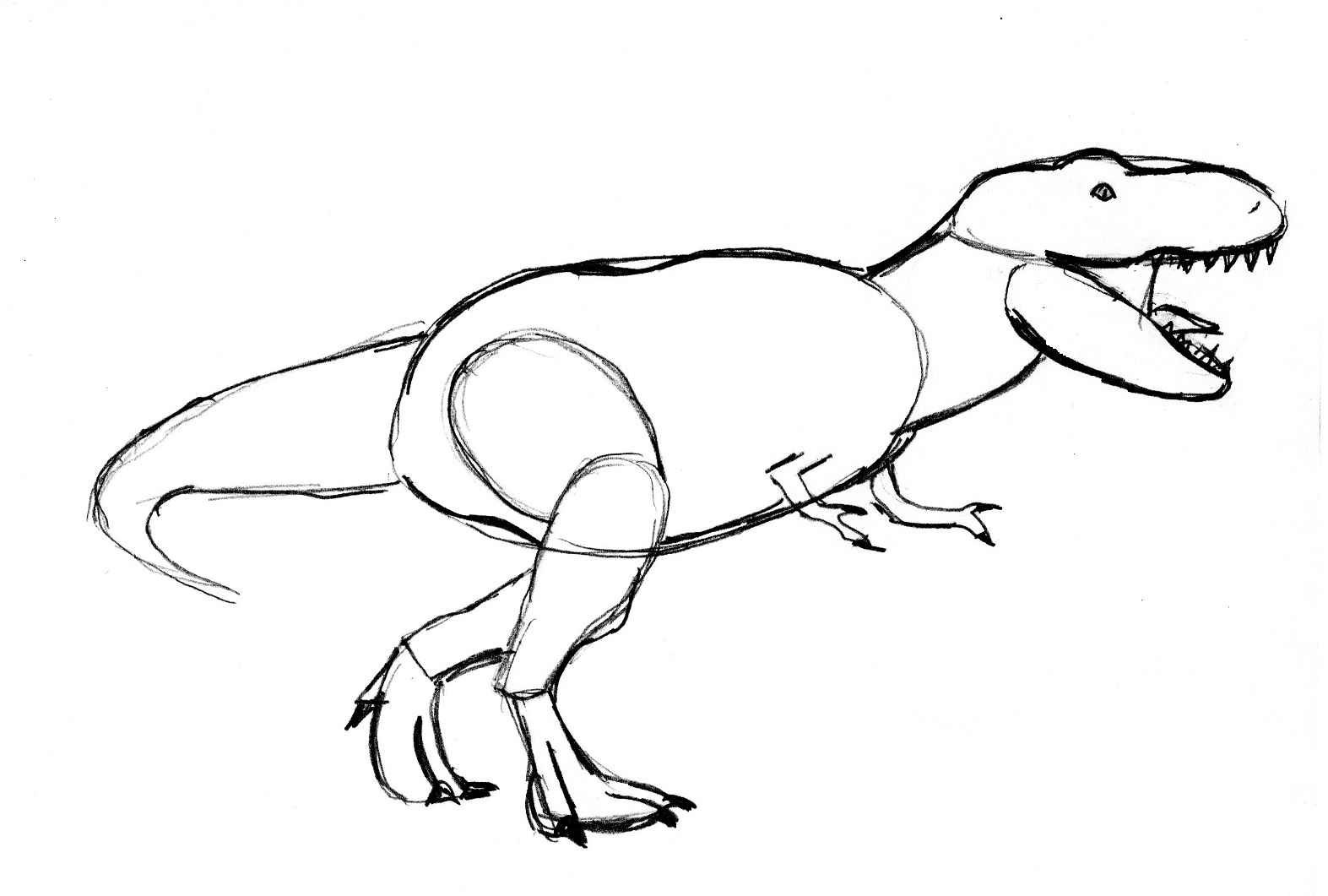 Simple T Rex Drawing at PaintingValley.com | Explore collection of ...