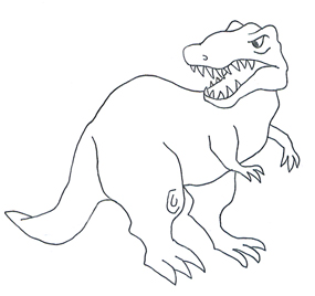 285x268 dinosaurs easy fun pics images - Simple T Rex Drawing