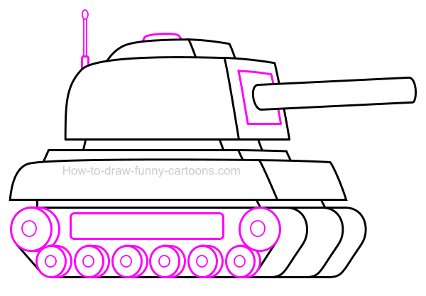 600x417 How To Draw A Tank Cartoon - Simple Tank Drawing
