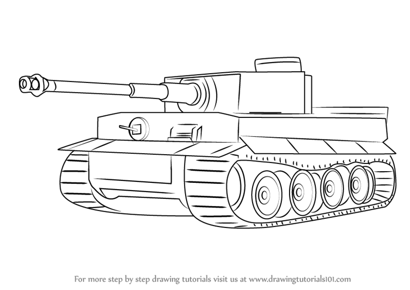 800x566 Learn How To Draw A Tiger Tank - Simple Tank Drawing