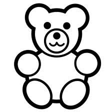 224x224 Simple Teddy Bears To Colour, Stitch, Collage Or Draw Early - Simple Teddy Bear Drawing