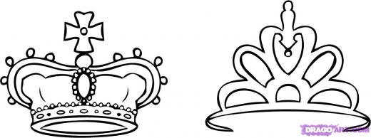520x194 step how to draw a tiara, crown - Simple Tiara Drawing
