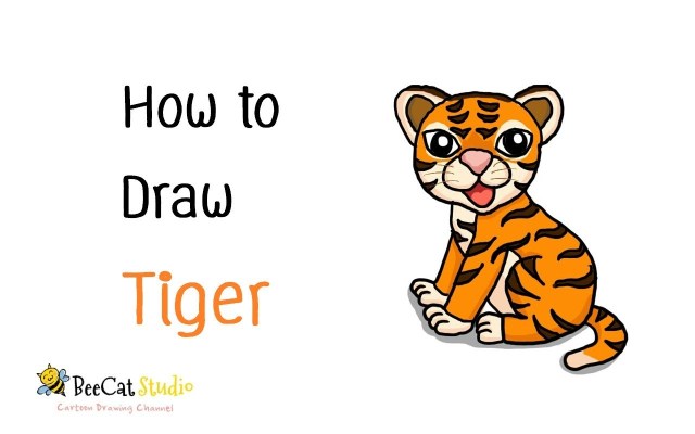 640x400 Simple Tiger Outline - Simple Tiger Drawing