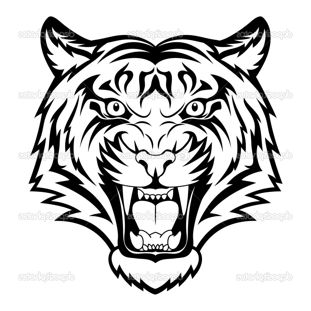 1024x1024 easy tiger drawings in black and white easy tiger drawing simple - Simple Tiger Drawing