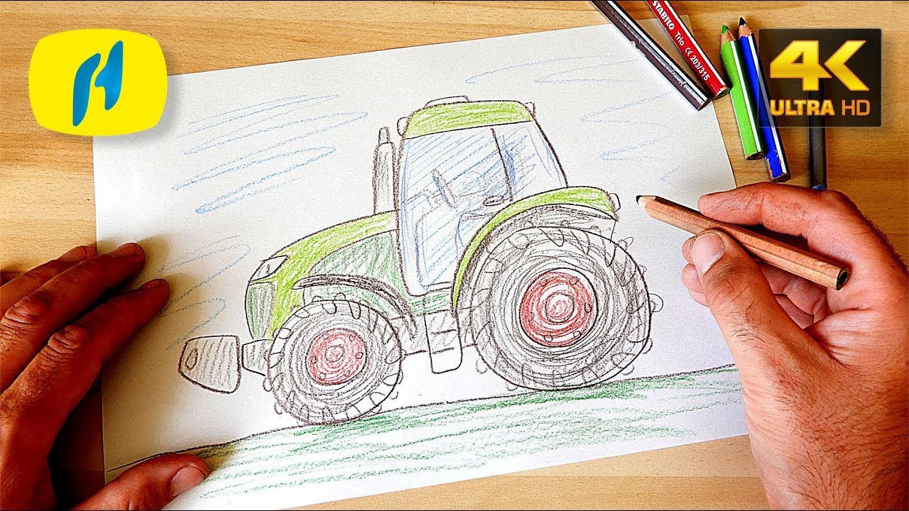1280x720 How To Draw A Simple Tractor - Simple Tractor Drawing