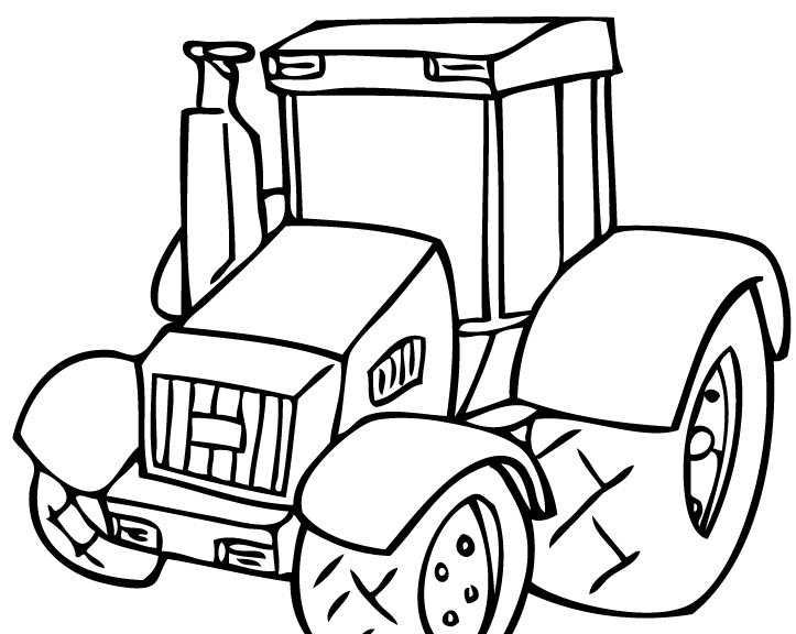 723x576 Simple Tractor Coloring - Simple Tractor Drawing