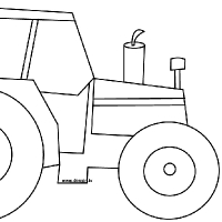 200x200 Drawing Tractor - Simple Tractor Drawing