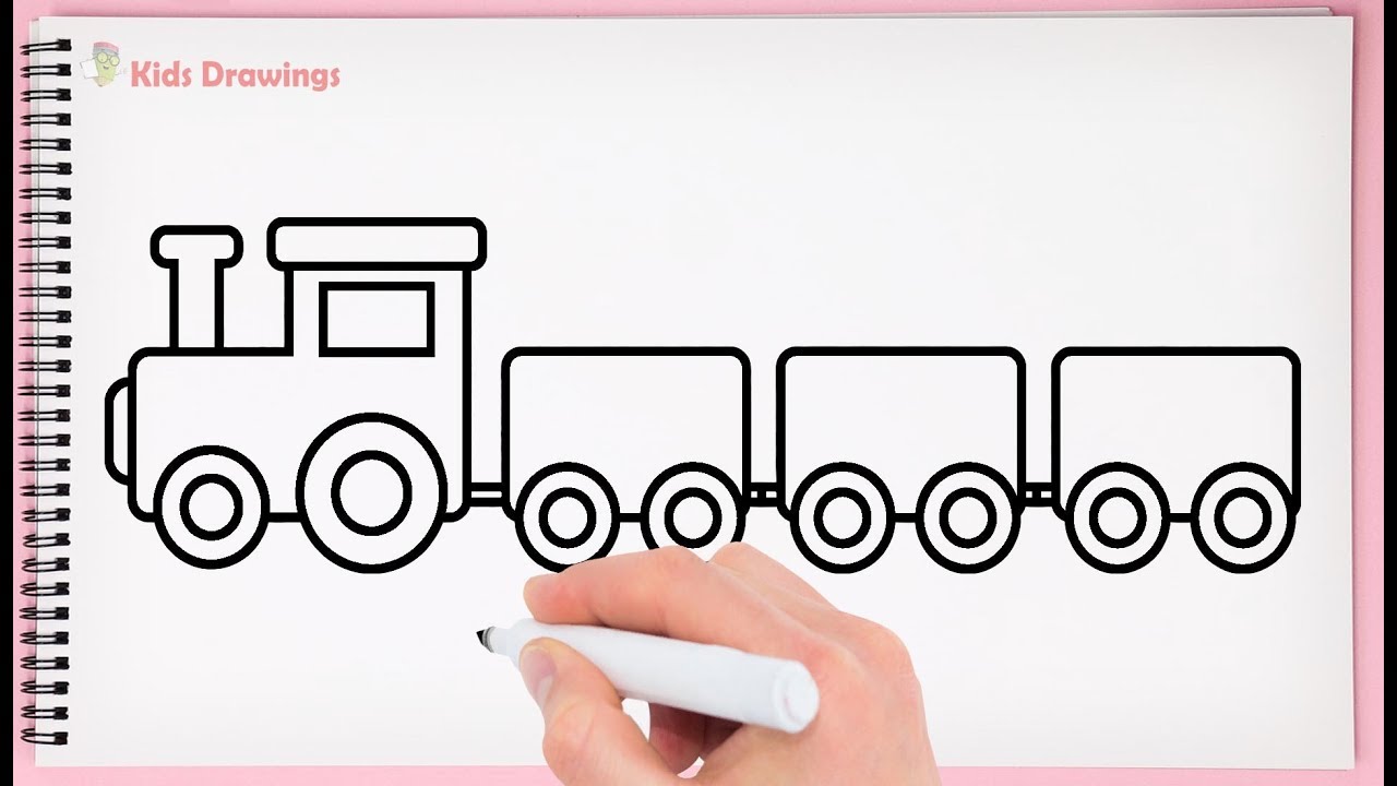 1280x720 how to draw train learn drawing toy train step - Simple Train Drawing