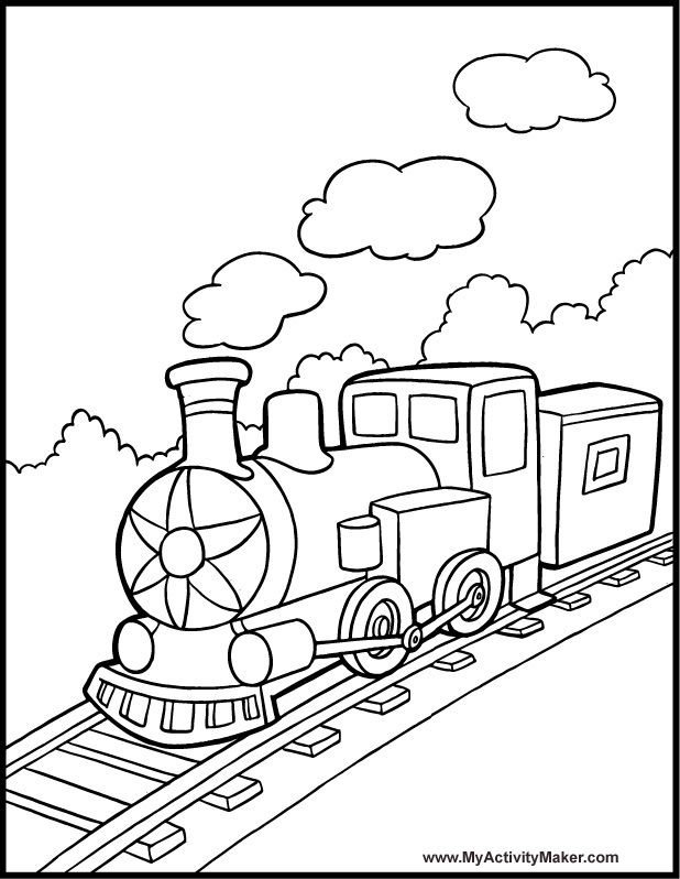 618x798 train coloring pages boy's coloring book train coloring pages - Simple Train Drawing