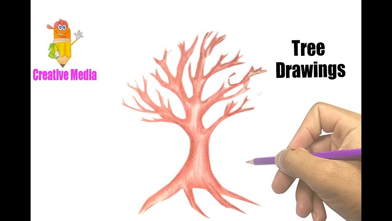 1280x720 Simple Tree Drawings Coloring Pages Kit Videos Tree Drawing - Simple Tree Drawing