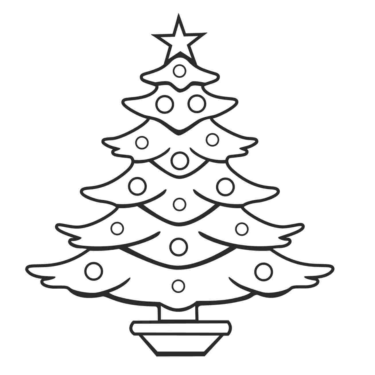 1307x1307 Simple Christmas Tree Line Drawing - Simple Tree Line Drawing