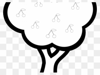 320x240 Cherry Blossom Clipart Outline - Simple Tree Line Drawing