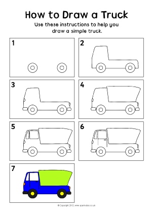 302x427 How To Draw Step - Simple Truck Drawing