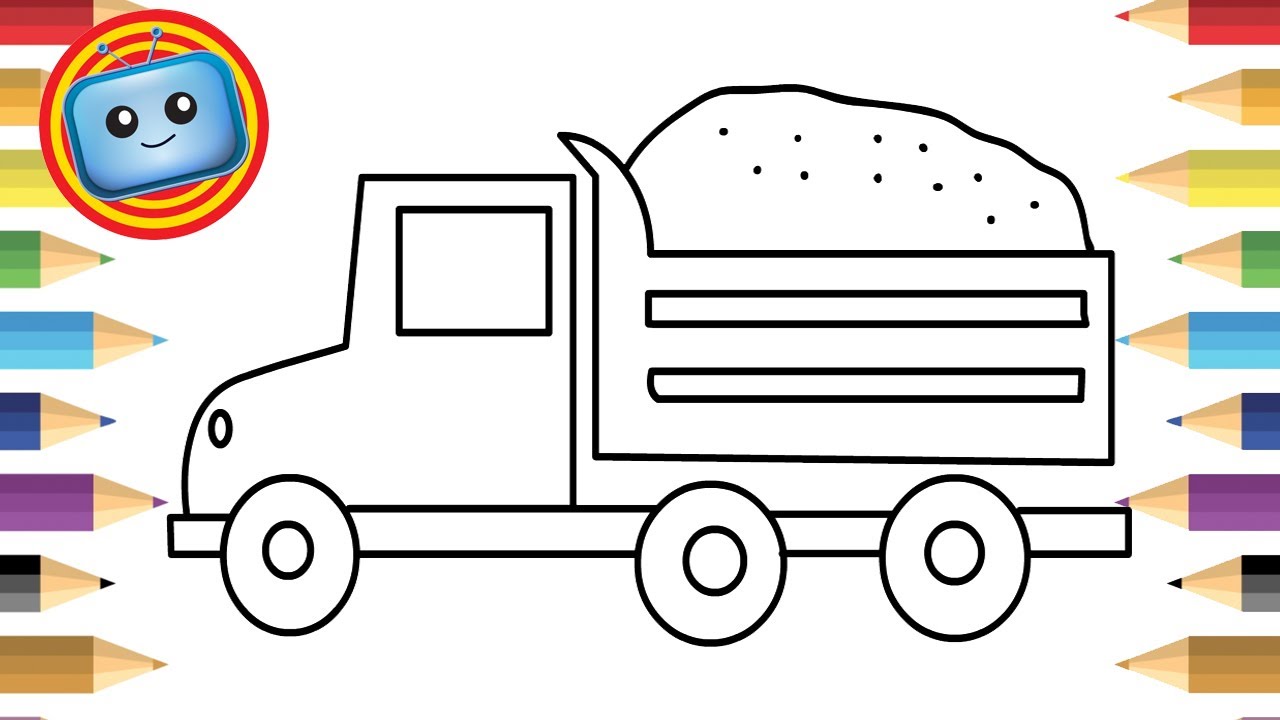 1280x720 How To Draw A Truck Colouring Book Simple Drawing Game - Simple Truck Drawing