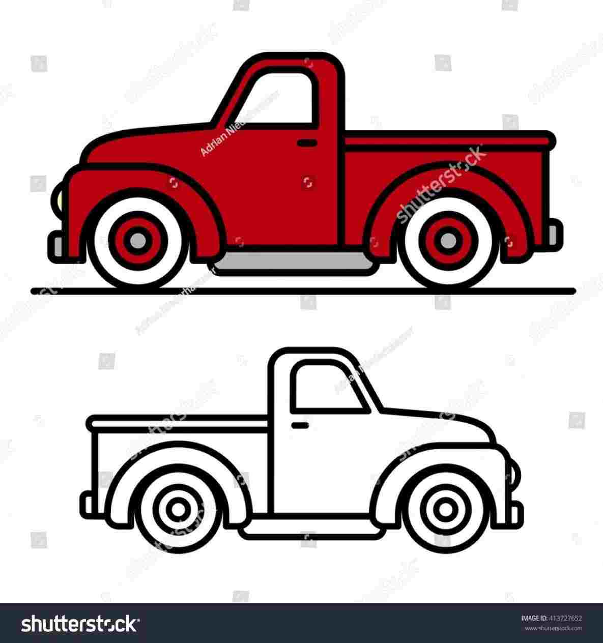 1185x1264 At Truck Cartoon Drawing Getscom Free For Personal Use Rhgetscom - Simple Truck Drawing