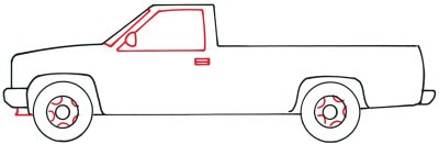 400x131 Drawn Truck Simple - Simple Truck Drawing