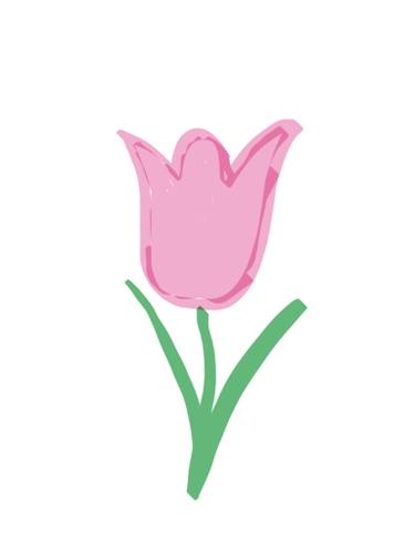 375x500 simple tulip drawing - Simple Tulip Drawing
