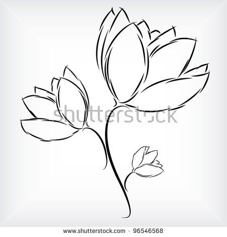 450x470 Simple Hand - Simple Tulip Drawing