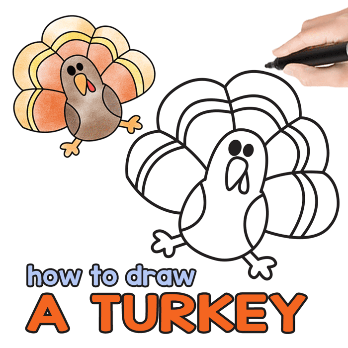 700x700 How To Draw A Turkey - Simple Turkey Drawing