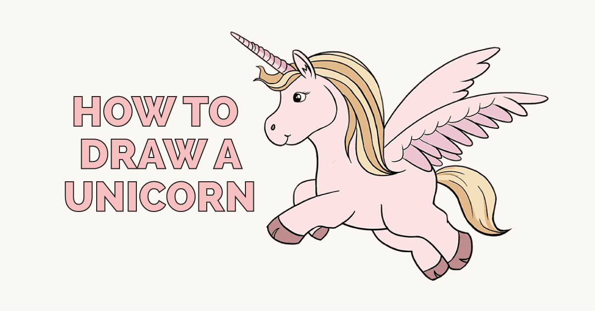 1200x628 How To Draw A Unicorn In A Few Easy Steps Easy Drawing Guides - Simple Unicorn Drawing