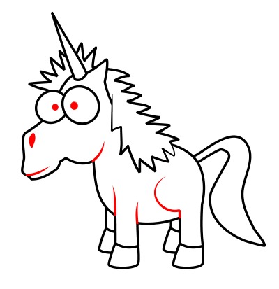 400x413 How To Draw A Unicorn - Simple Unicorn Drawing