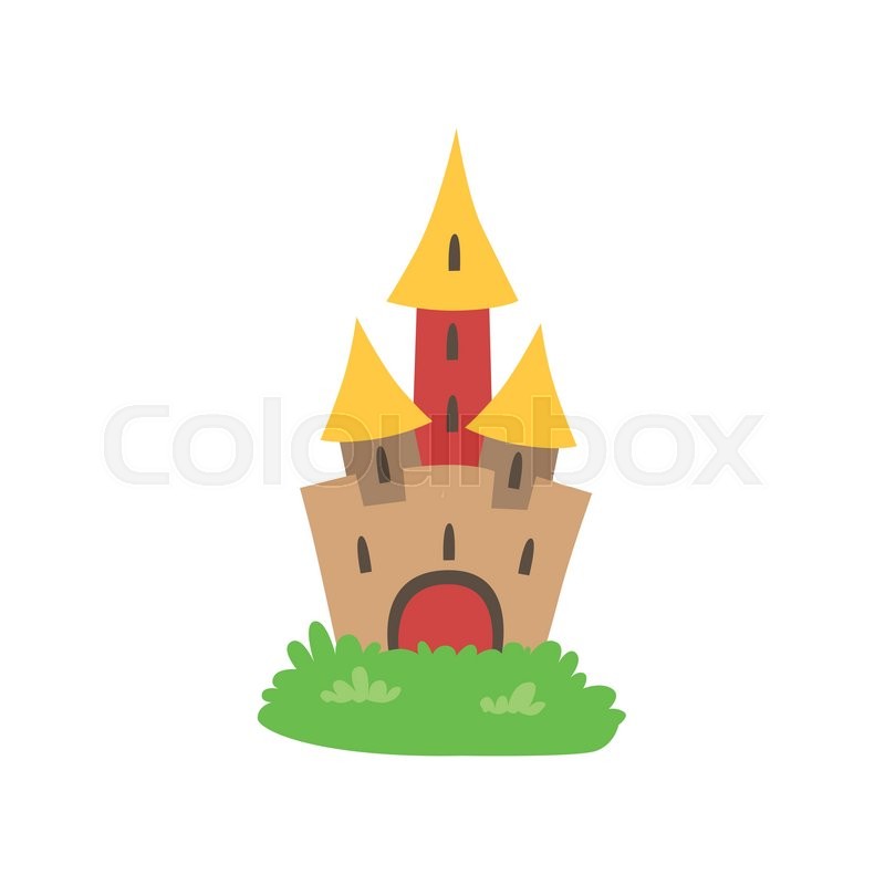 800x800 fairytale castle flat isolated stock vector colourbox - Simple Vector Drawing