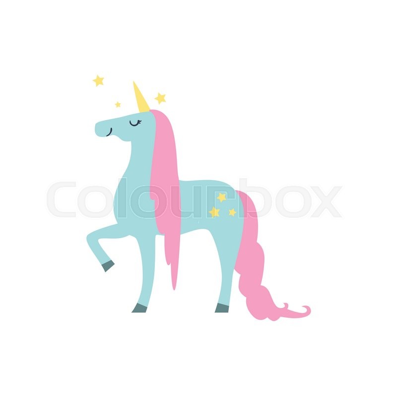800x800 fairytale unicorn flat isolated stock vector colourbox - Simple Vector Drawing