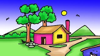 320x180 Drawing Village - Simple Village Drawing