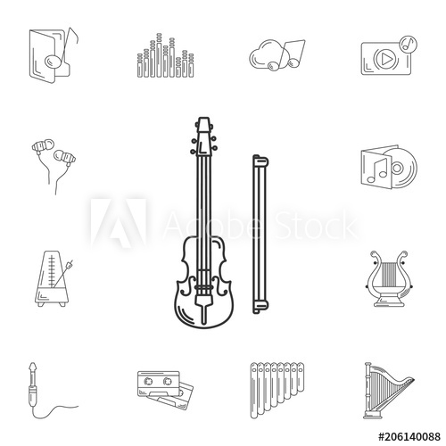 500x500 musical violn simple element illustration musical violin - Simple Violin Drawing