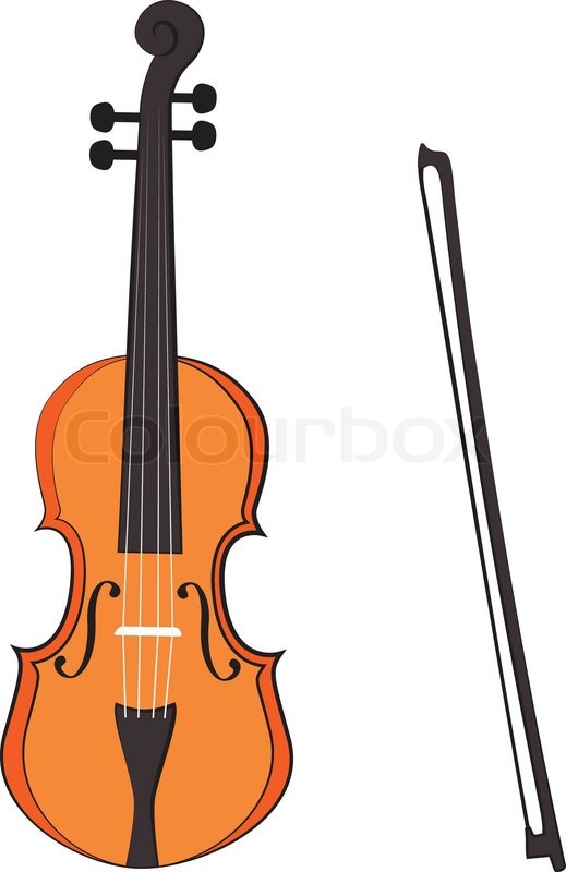519x800 Vector Violin Drawn On A White Stock Vector Colourbox - Simple Violin Drawing