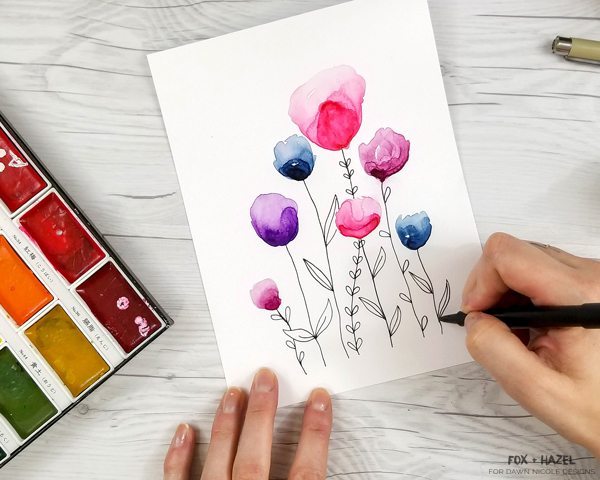 600x480 Easy Watercolor Flowers Step - Simple Watercolor Drawing