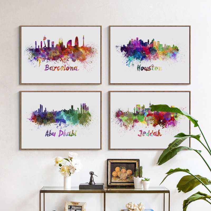 800x800 Elegant Poetry Modern Simple Watercolor Drawing World Famous City - Simple Watercolor Drawing