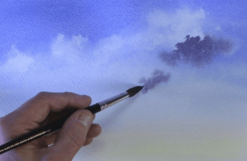 805x525 how to paint a simple cloudy sky in watercolour arttutor - Simple Watercolor Drawing
