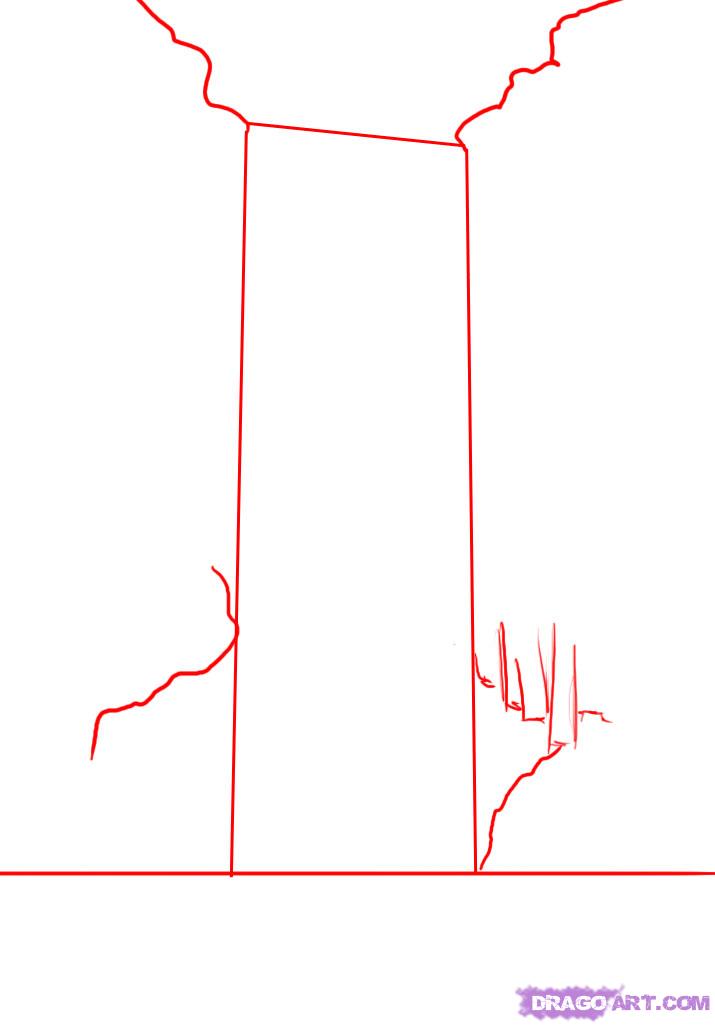 715x1025 How To Draw A Waterfall, Step - Simple Waterfall Drawing