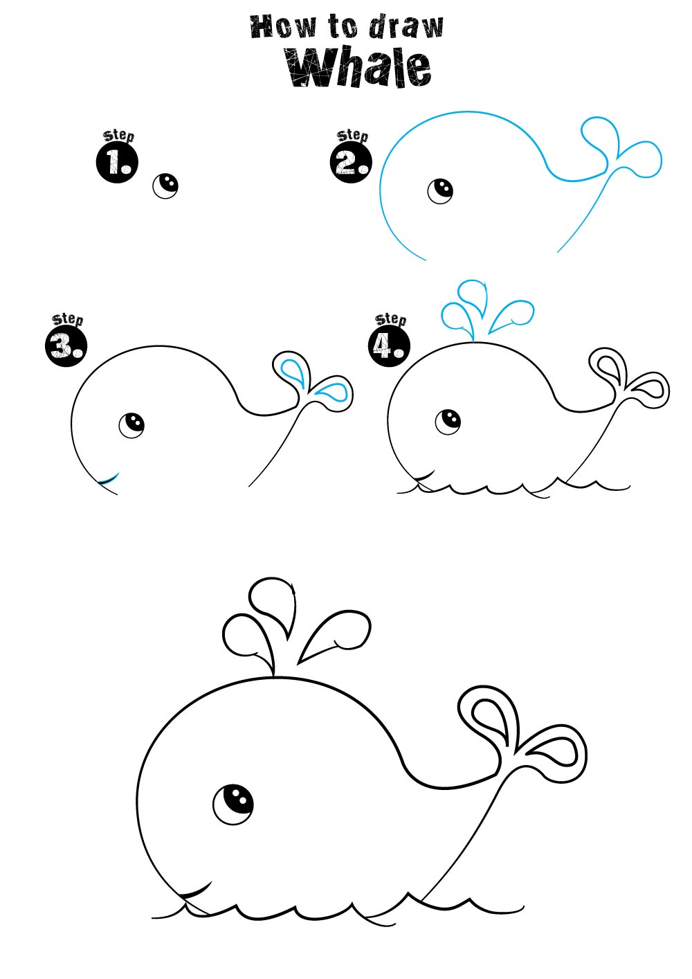 Step By Step How To Draw A Whale Easy Goimages Lab kulturaupice