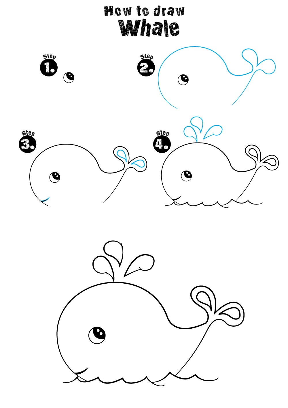 Whale Drawing Easy Drawing Doodles Drawing Image