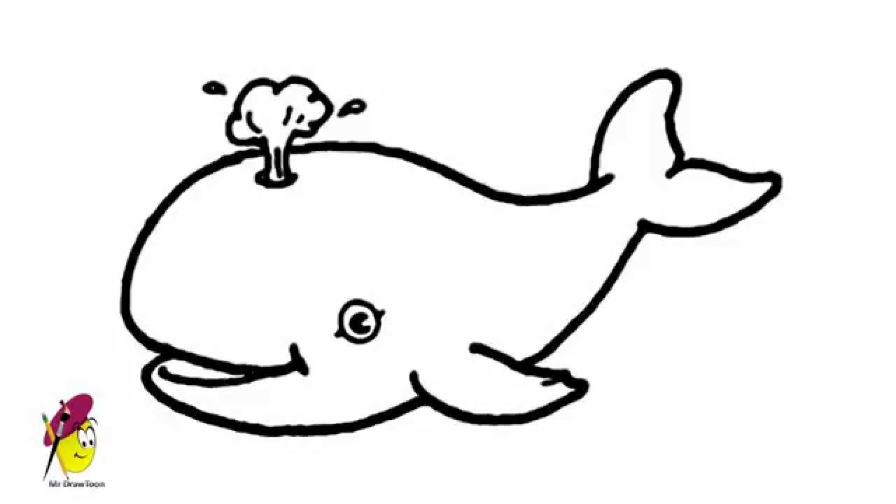 1280x720 Cartoon Whale - Simple Whale Drawing