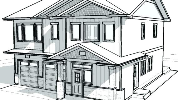 570x320 How To Draw Houses House Drawing Easy Easy Drawing A House Last - Simple White House Drawing