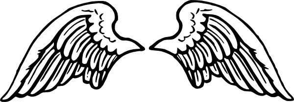 600x209 Simple Angel Wings Drawing - Simple Wings Drawing