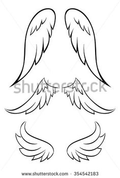 236x348 line art drawings of wings angel wings drawing drawingart - Simple Wings Drawing