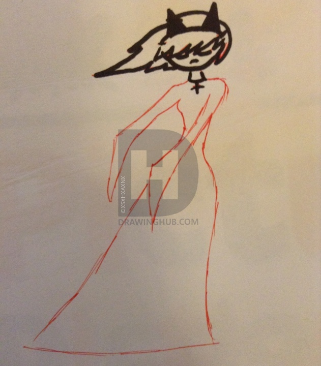 631x720 How To Draw A Simple Witch, Step - Simple Witch Drawing