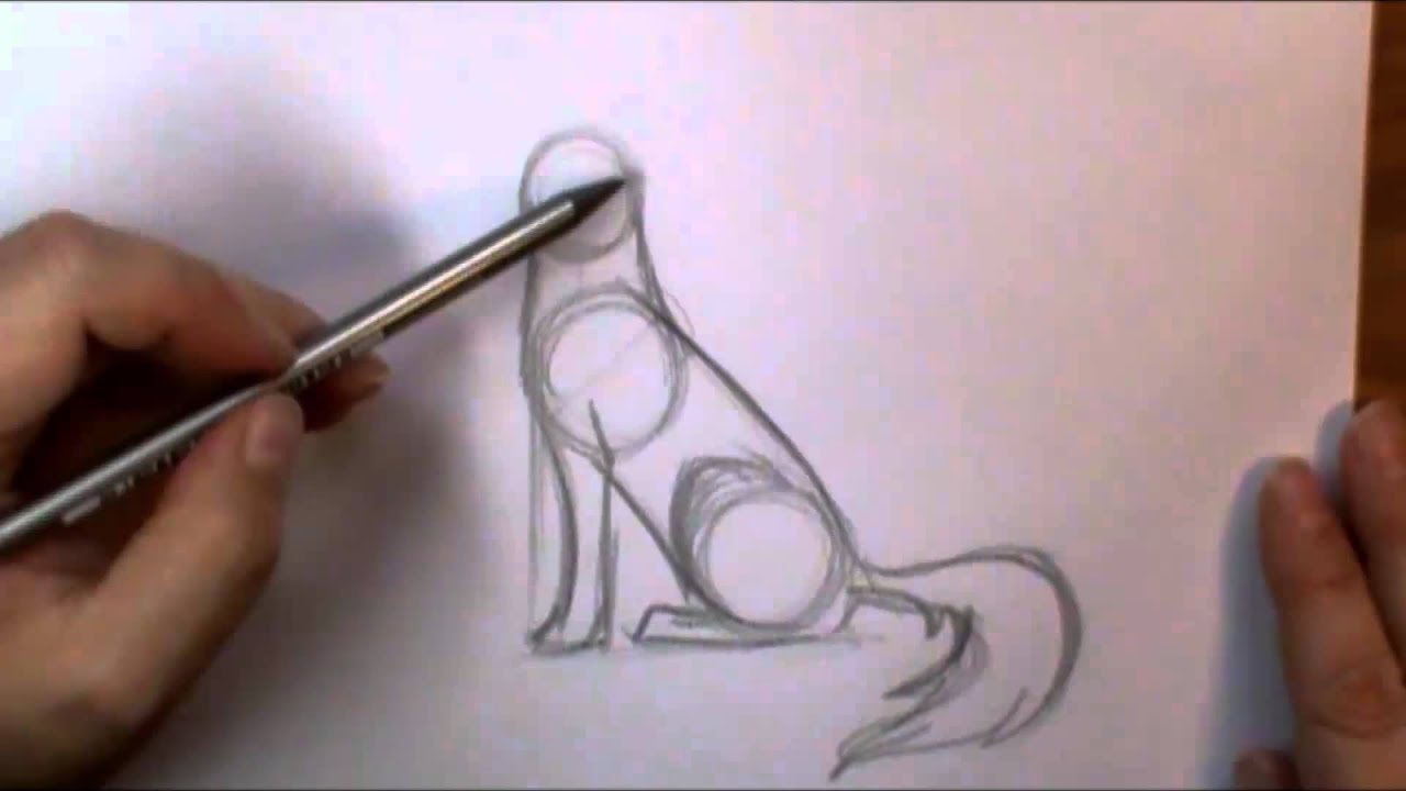 1280x720 How To Draw A Wolf Howling - Simple Wolf Howling Drawing