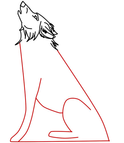 435x500 How To Draw Howling Wolf - Simple Wolf Howling Drawing
