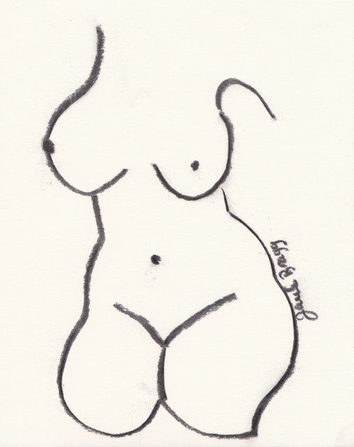 507x640 Female Figure Ii Painting - Simple Woman Drawing