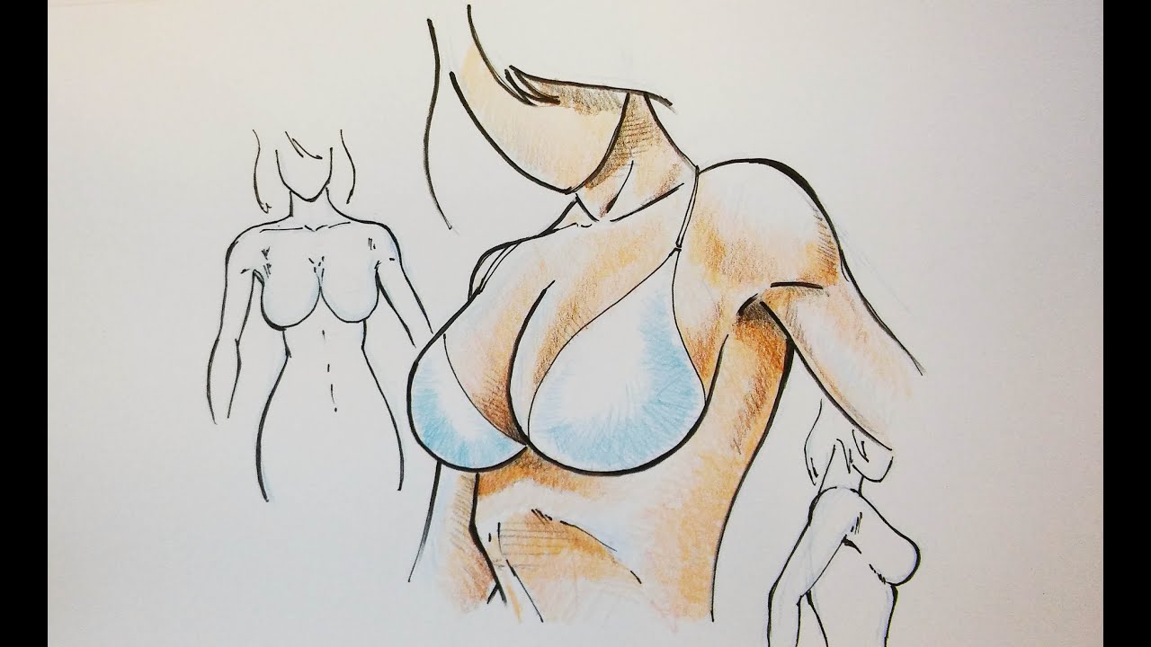 1280x720 How To Draw The Female Breast - Simple Woman Drawing