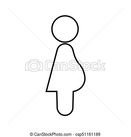 450x470 Pregnant Woman It Is Black Icon Simple Style - Simple Woman Drawing